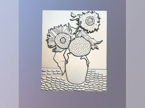 Girassóis de Van Gogh em Relevo, foto do projeto original