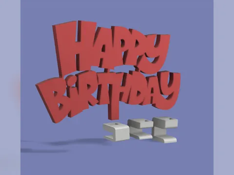 Placa Happy Birthday com Chapéu, foto do projeto original