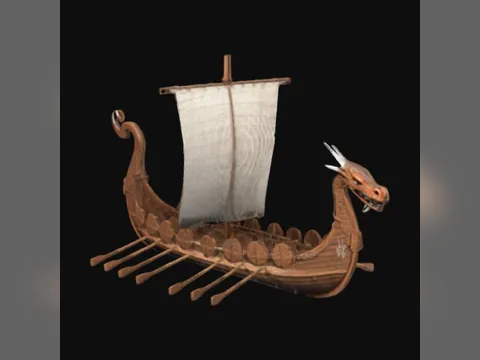 Drakkar Viking de Estante, foto do projeto original