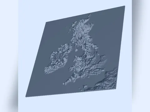 Relevo do Reino Unido e Irlanda, foto do projeto original